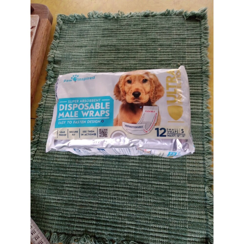 Disposable Male Wraps Belly Bands Paw Inspired Ultra Protect SMALL Dog Diapers